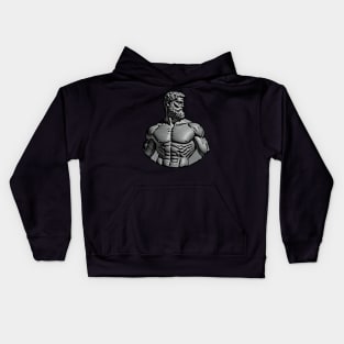 Ancient Greek Statue Of A Bearded Man With Muscular Physique Kids Hoodie